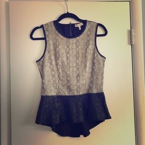 Faux Leather Peplum Tank